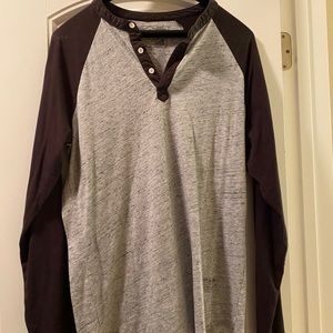 Obey Gray Long Sleeve Shirt w/ black sleeves- Med